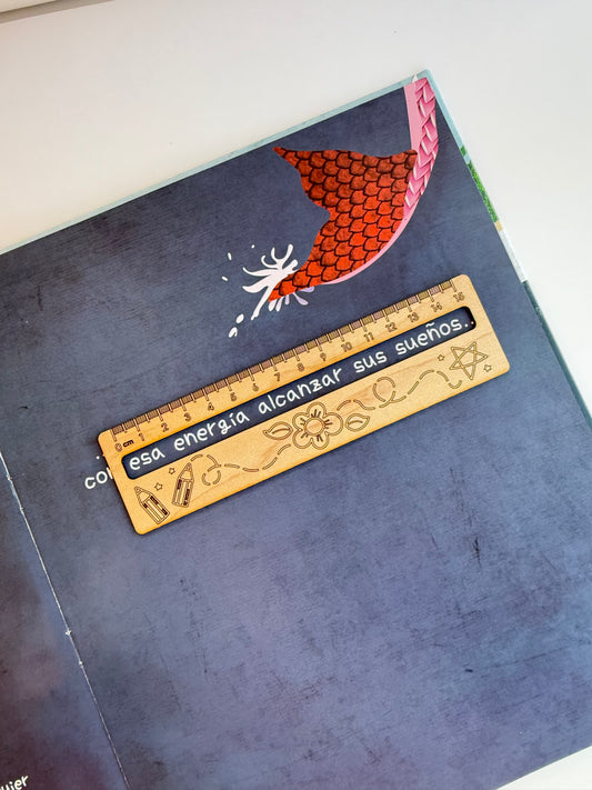 Wooden Ruler with Reading Tracker